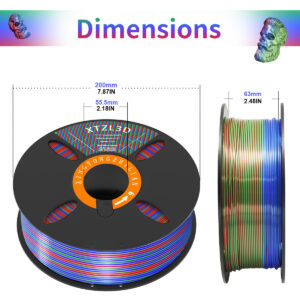 PLA Silk Tri-Color 3D Printer Filament 1.75mm 1KG - Trichromatic Coextrusion - Image 6